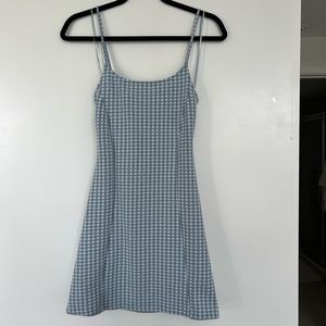 Topshop houndstooth blue short dress size 2